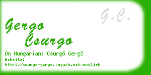 gergo csurgo business card